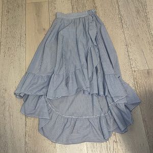 Maje High low striped skirt